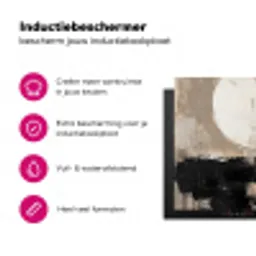 Abstract - Cirkel - Modern - Beige - Zwart - Minimalistisch Inductie beschermer vinyl 3mm klein -wsfeer2_website