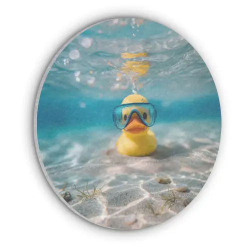 Duikbril - Eend - Water Akoestische PET Vilt - Rond klein -3d