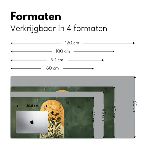 Plant - Bloemen - Wit Muismat XXL klein -sfeer5