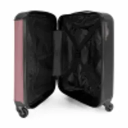 Minimal - Zacht oudroze met zwarte streep NBS - Handbagage koffer - Unisex middel -binnenkant