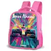 Raceauto - Abstract - Strepen - Blauw Kinderrugzak - Roze middel -schuin