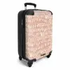 Golvende witte luslijnen op terracotta achtergrond NBS - Handbagage koffer - Volwassenen Unisex middel -productfoto_3d