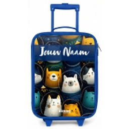 Dieren - Sterren - Planeten - Astronaut Kinderkoffer - Blauw klein -zz3dotto