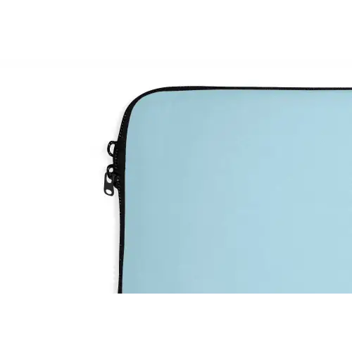 Blauw - Oranje - Tekst laptophoes neopreen klein -detail
