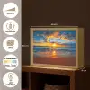 Zee - Zonsondergang - Strand - Wolken - Oranje Light Box met batterij (Wandlamp) middel -USP_websiteoverzichtNL