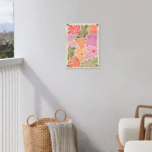 Bloemvormen - Retro - Kleurrijk tuinposter los doek klein -sfeer8