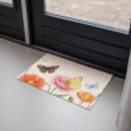 Vlinders - Klaprozen - Illustratie - Kleurrijk Deurmat klein -sfeer2