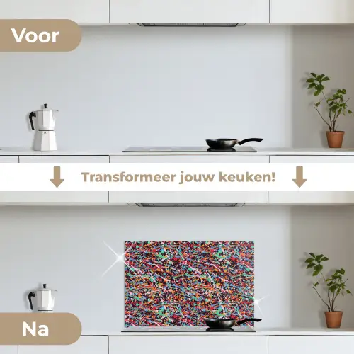 Spat - Abstract - Waterverf - Multi keuken achterwand spatscherm klein 900 -voor_na_NL