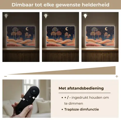 Sterrenhemel - Palmen - Rivier Light Box met batterij (Wandlamp) middel -USP_dimbaarNL