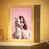 Prinses - Roze - Eenhoorn Light Box met kabel klein -zzzz_3d_website