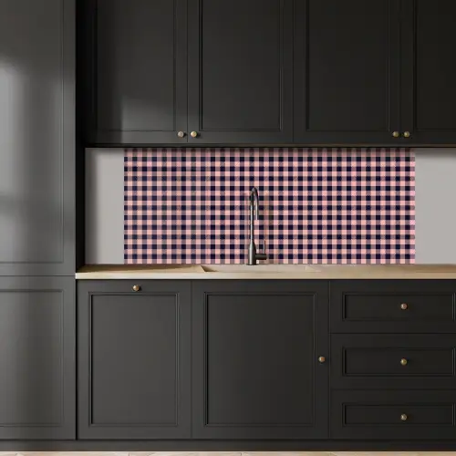 Plaid - Patroon - Roze - Zwart keuken achterwand 2 middel 871 -sfeer1