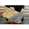 Geel - Roze - Blauw - Retro laptophoes neopreen klein -tas