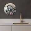 Zebra in de Bloesemnevel KitchenYeah - Keuken - Wandcirkel Forex klein -sfeer1