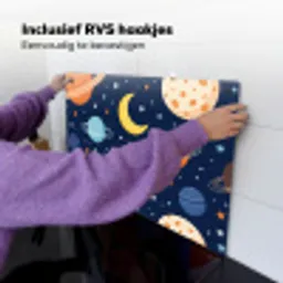 Ruimte - Planeten - Kleurrijk Inductie beschemer met haakjes klein -ky-ophangen-nl
