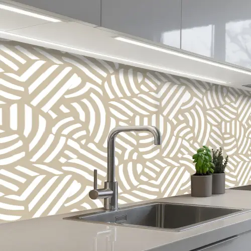 Abstract - Modern - Beige keuken achterwand 2 middel 871 -3d_schuin