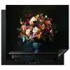 Groot - Bloemen - Vaas - Boeket Inductie beschermer vinyl 3mm middel -3d