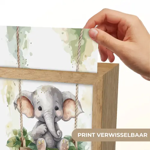 Olifant - Dier - Kinderen - Jungle Light Box met kabel (Kinderlampje) klein -USP_websiteprintNL