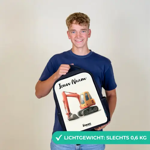 Graafmachine - Getekend - Oranje Rugzak - Zwart middel -sfeer7_NL