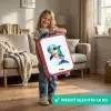 Blije dolfijn met waterdruppels op wit Kinderkoffer - Roze klein -sfeer2_NL
