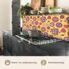 Patroon - Bloemen - Paars - Oranje keuken achterwand 2 middel 871 -usp_NL