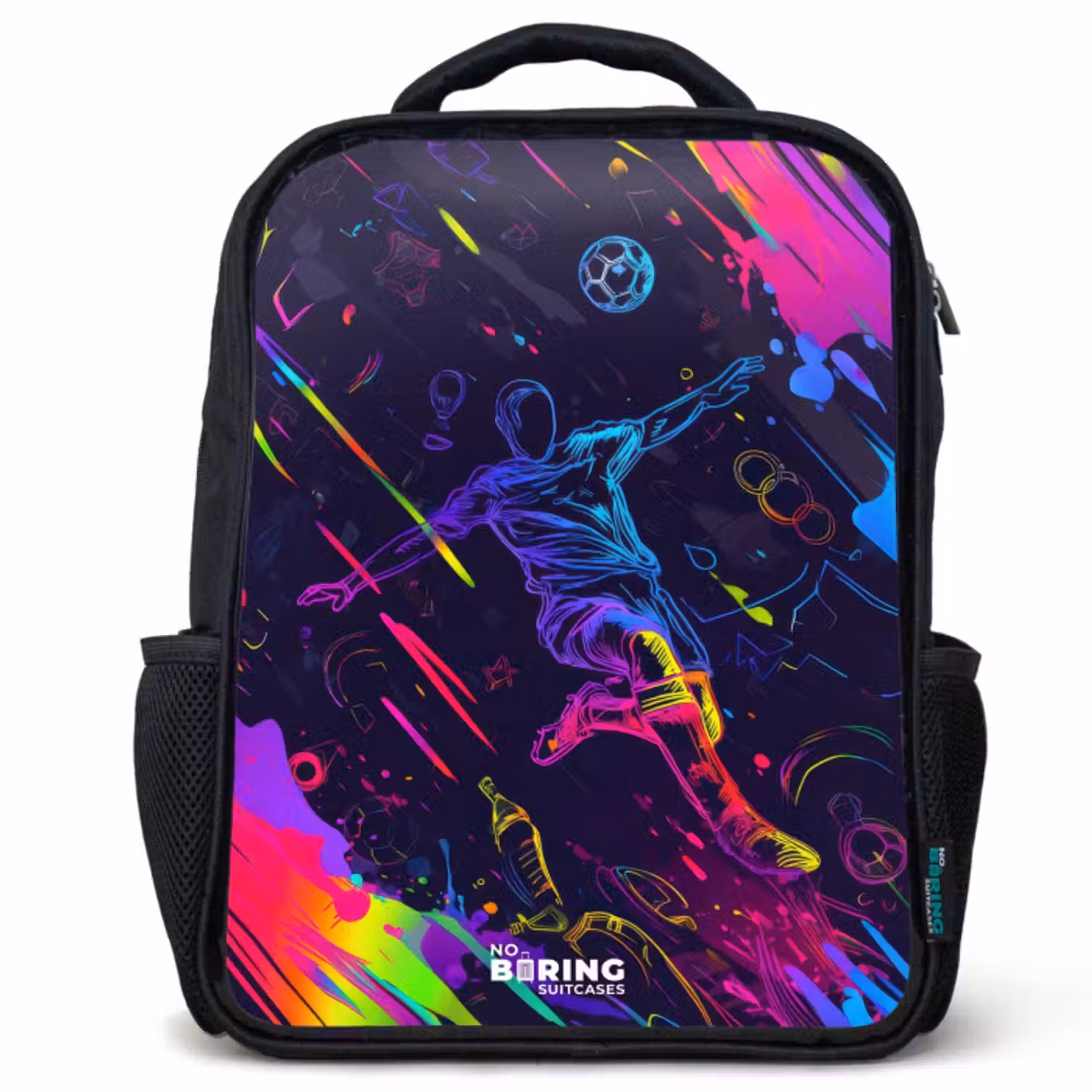 Kinder rugzak - Neon actievolle voetbalspeler