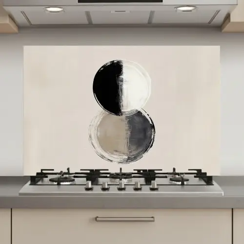 Cirkels - Strepen - Minimalistisch - Zwart keuken achterwand spatscherm klein -3d_website