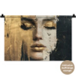 Abstract - Goud - Gezicht - Lippen Wandkleed katoen klein -t3d_DE