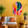 Vormen - Golvend - Abstract - Felroze Wandcirkel Ovaal Glas middel -sfeer4