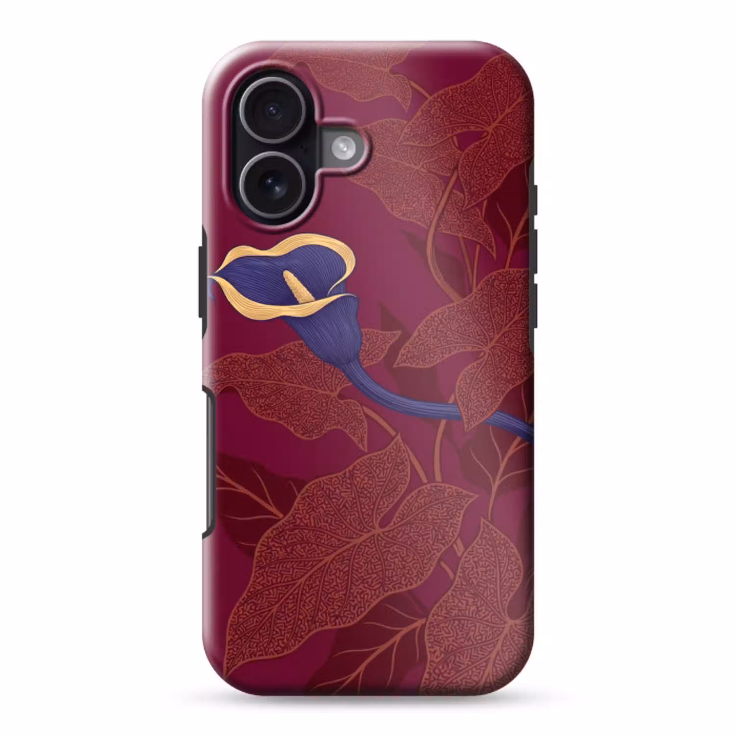 Bloemen - Modern - Paars Toughcase MagSafe Apple iPhone 17 klein -3d