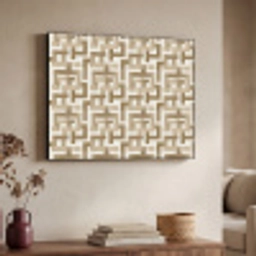 Geometrisch - Retro - Bruin Textielframe zwart klein 947 -sfeer3
