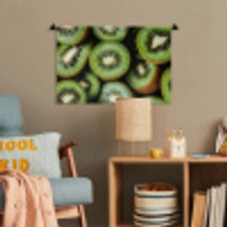 Kiwi - Fruit - Groen Wandkleed katoen klein -wsfeer4_kind