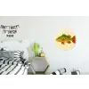 Schubben - Vis - Groen - Illustratie Wandcirkel aluminium klein -kinderkamer