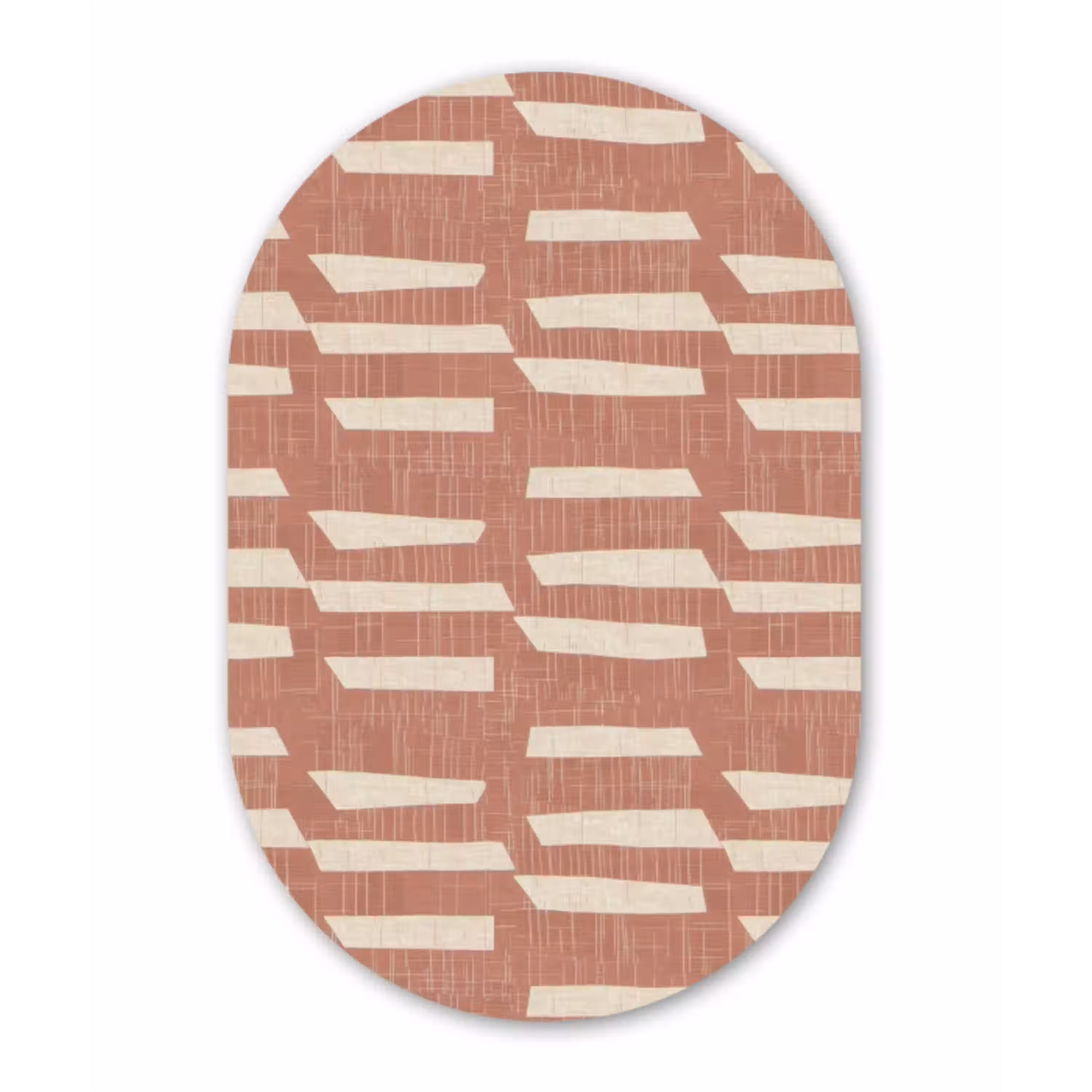 Terracotta - Abstract - Textuur - Patroon Wandcirkel Ovaal Aluminium middel 839 -3d