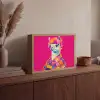 Lama - Kimono - Bloemenkrans - Felroze Light Box met batterij (Wandlamp) middel -sfeer2