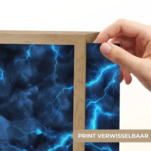 Donker - Blauw - Bliksem Light Box met batterij (Wandlamp) middel 907 -USP_websiteprintNL