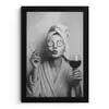 Vrouw - Masker - Wijn - Sigaret fotolijst zwart zonder passe partout klein -3d