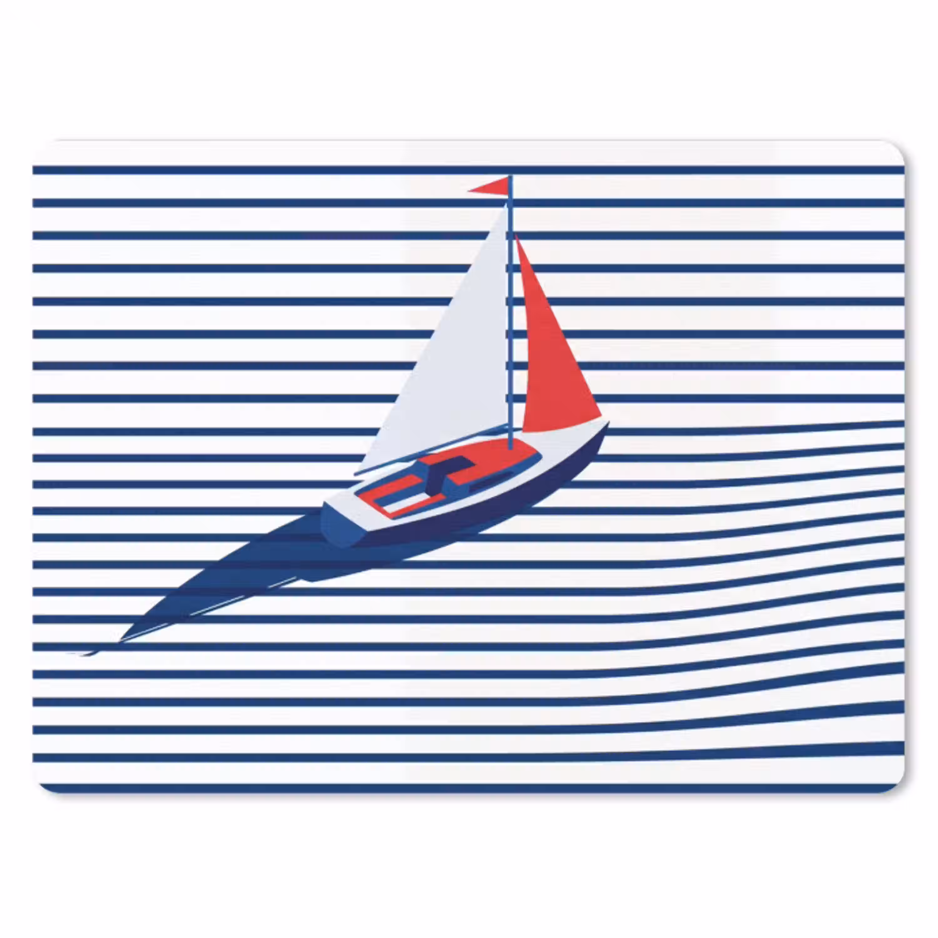 Boot - Water - Abstract - Blauw muismat rubber klein -3d