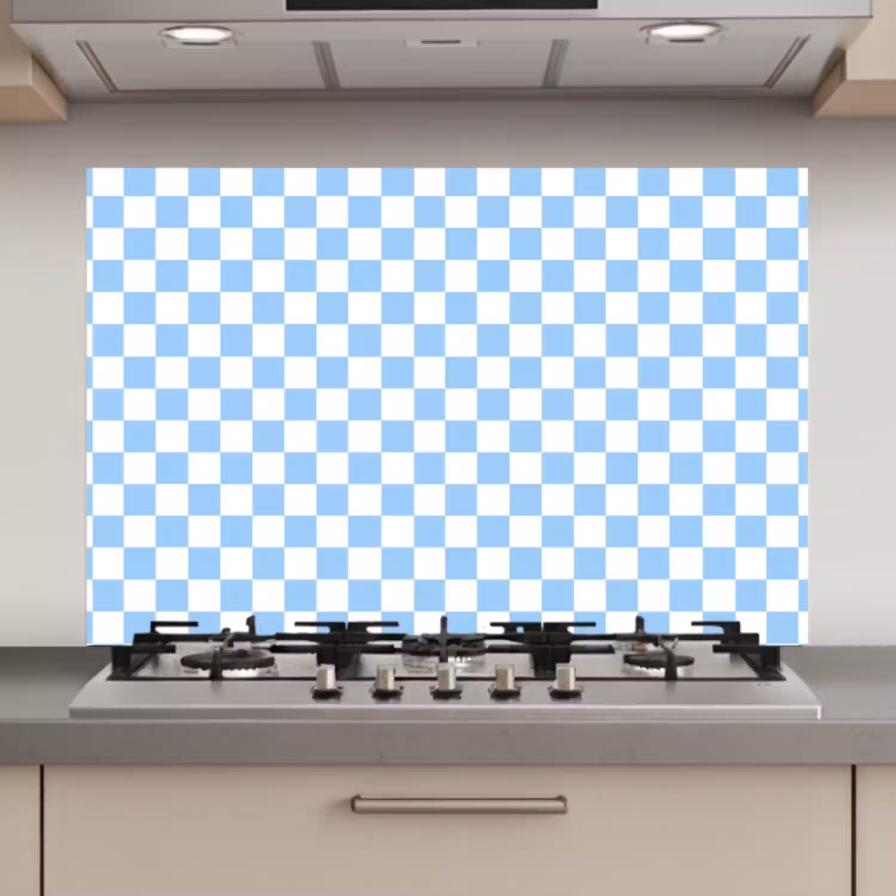 Schaakbord - Klassiek - Blauw keuken achterwand spatscherm klein 900 -3d_website