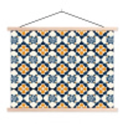 Klassiek - Geometrisch - Blauw textielposter latten blank klein 122 -3d