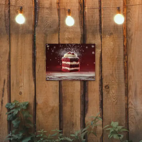 Rode - Velvet - Taart - Eten tuinposter los doek klein -sfeer1