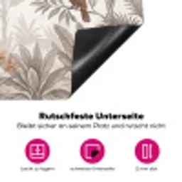 Jungle - Dieren - Palmbomen Inductie beschermer vinyl 3mm klein -zzzzzzz-lf-onderkant