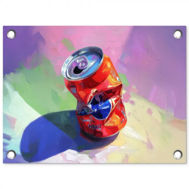 Frisdrank - Blik - Paars tuinposter los doek klein -3d