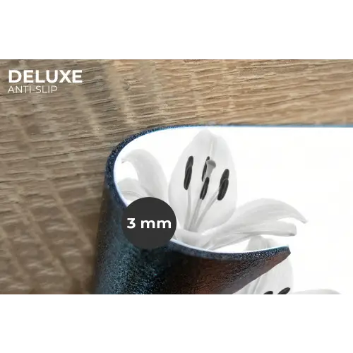 Lelies - Elegant - Zwart - Wit Placemat vinyl groot -closeup