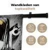 Marmerlook - Meisje met de parel - Sigaretten - Toilet - Goud - Kunst - Oude meesters Wandkleed katoen klein -sfeer2