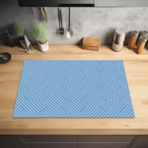 Donkerblauw - Patroon - Lijnen Inductie beschermer vinyl 3mm klein 276 -sfeer5