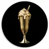 Milkshake - Goud - Drinken - Zwart KitchenYeah - Keuken - Wandcirkel Forex klein -3d