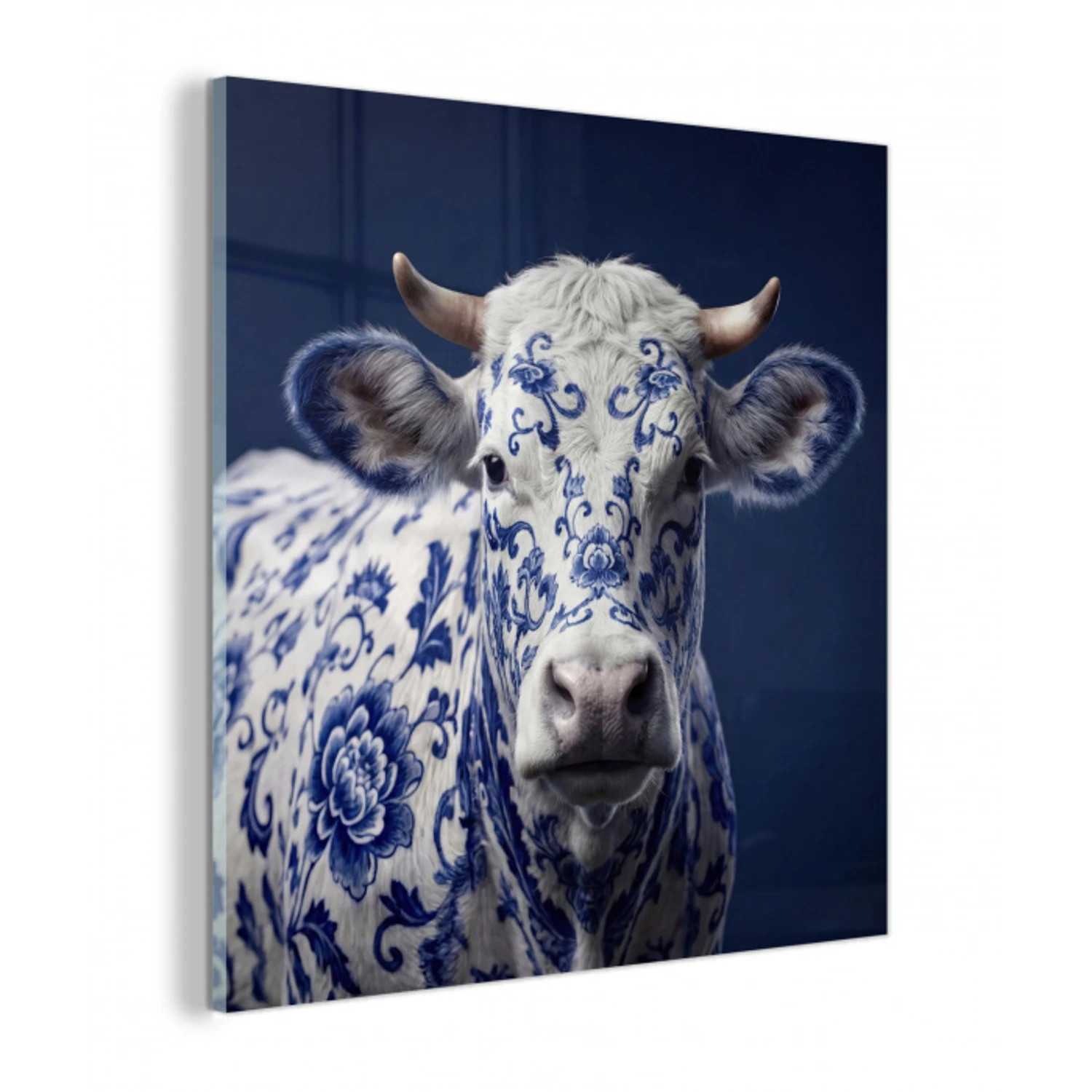 Koe - Delfts - Blauw - Artistiek plexiglas 5mm klein -z3d