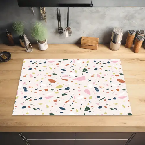 Terrazzo - Patroon - Kleurrijk Inductie beschermer vinyl 3mm klein 276 -sfeer5