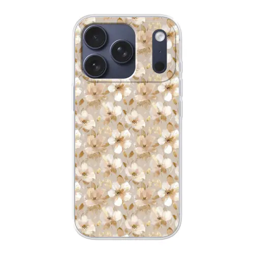 Bloemen - artistiek - Goud Telefoonhoesje iPhone 17 Pro klein 878 -3d