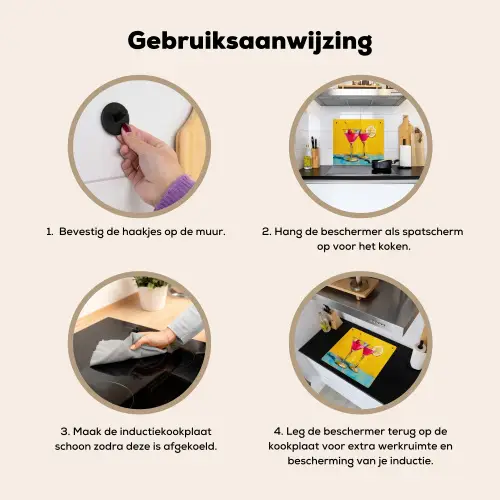 Glazen - Cocktail - Citroen - Kers Inductie beschemer met haakjes middel -ky-gebruik-nl